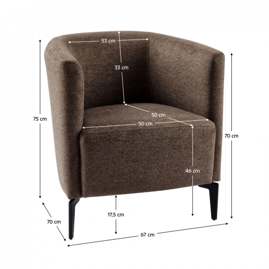 KAPY Design fotel, barna/fekete