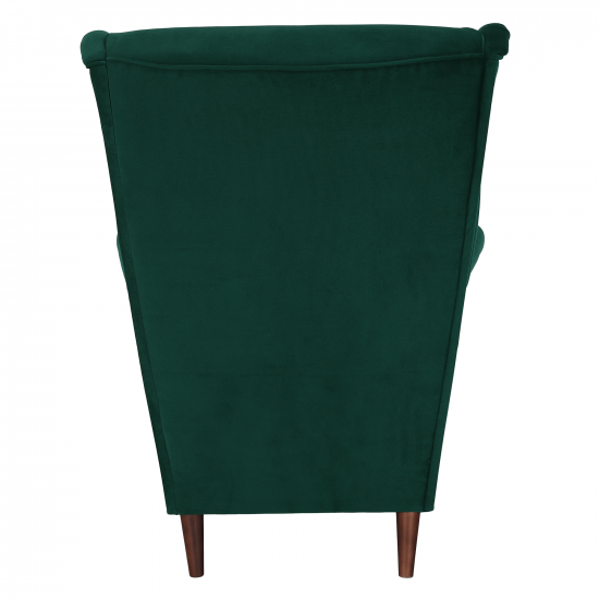 RUFINO Füles fotel, zöld/dió 3 NEW