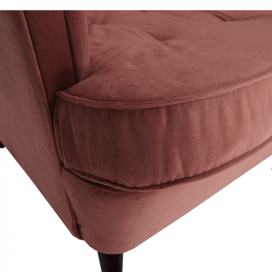 RUFINO Füles fotel, vén rózsaszín/dió 3 NEW
