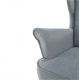 RUFINO Füles fotel, világosszürke/fehér 3 NEW