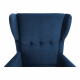 RUFINO Füles fotel, kék/dió 3 NEW