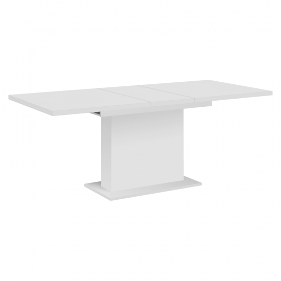 BOBA Kihúzható étkezőasztal, fehér, 160-200x90 cm