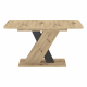 EXIL Kihúzható étkezőasztal, artisan tölgy/antracit, 140-180x85 cm