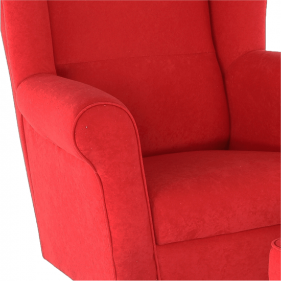 ASTRID Fotel + puff, piros