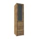 MONTANA Vitrín szekrény 1- kihúzható fiókkal és osztot ajtóval-teljessen üvegezett, tölgyfa lefkas W1D