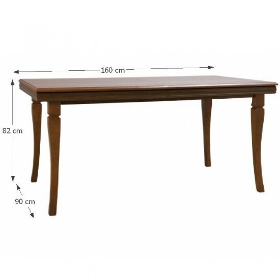 KORA Étkezőasztal, széthúzható, samoa  king, 160-203x90x82 cm