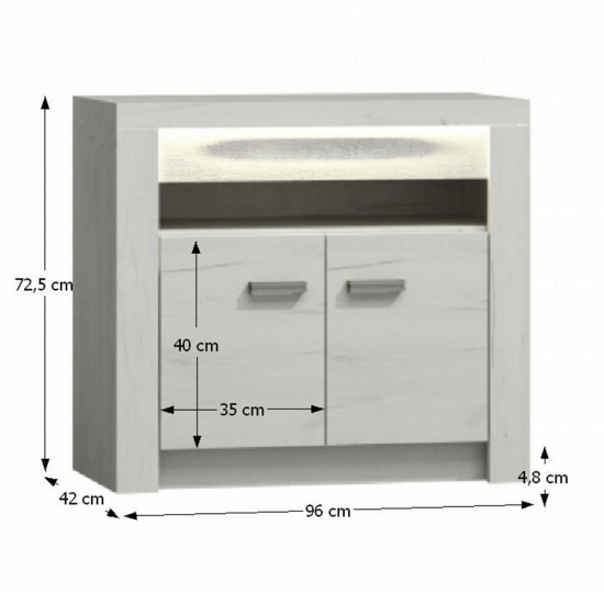 INFINITY Komód, kőris fehér I-10