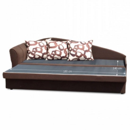 LAOS Széthúzható kanapé, barna, bal, szövet Alova