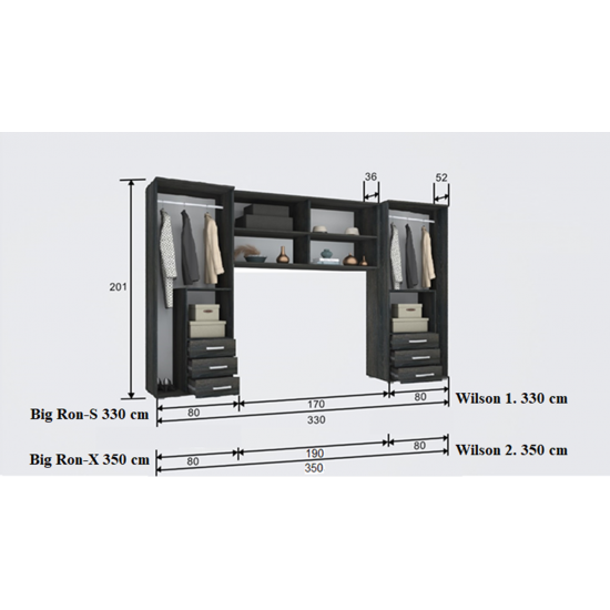 Corpus Big Ron-X 350 cm (Ágy nélkül)